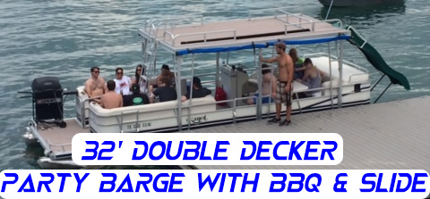double decker party barge pontoon boat for rent